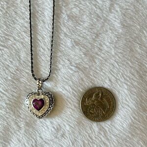 Like new amethyst heart necklace